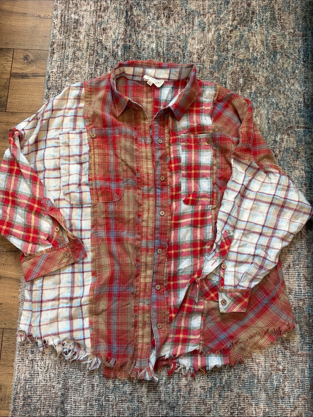 Plaid oversized button-up flannel
